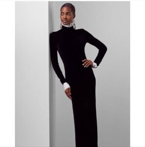 RALPH LAUREN COLLECTION SOFT STRETCH VELVET TURTLENECK NWT DRESS
